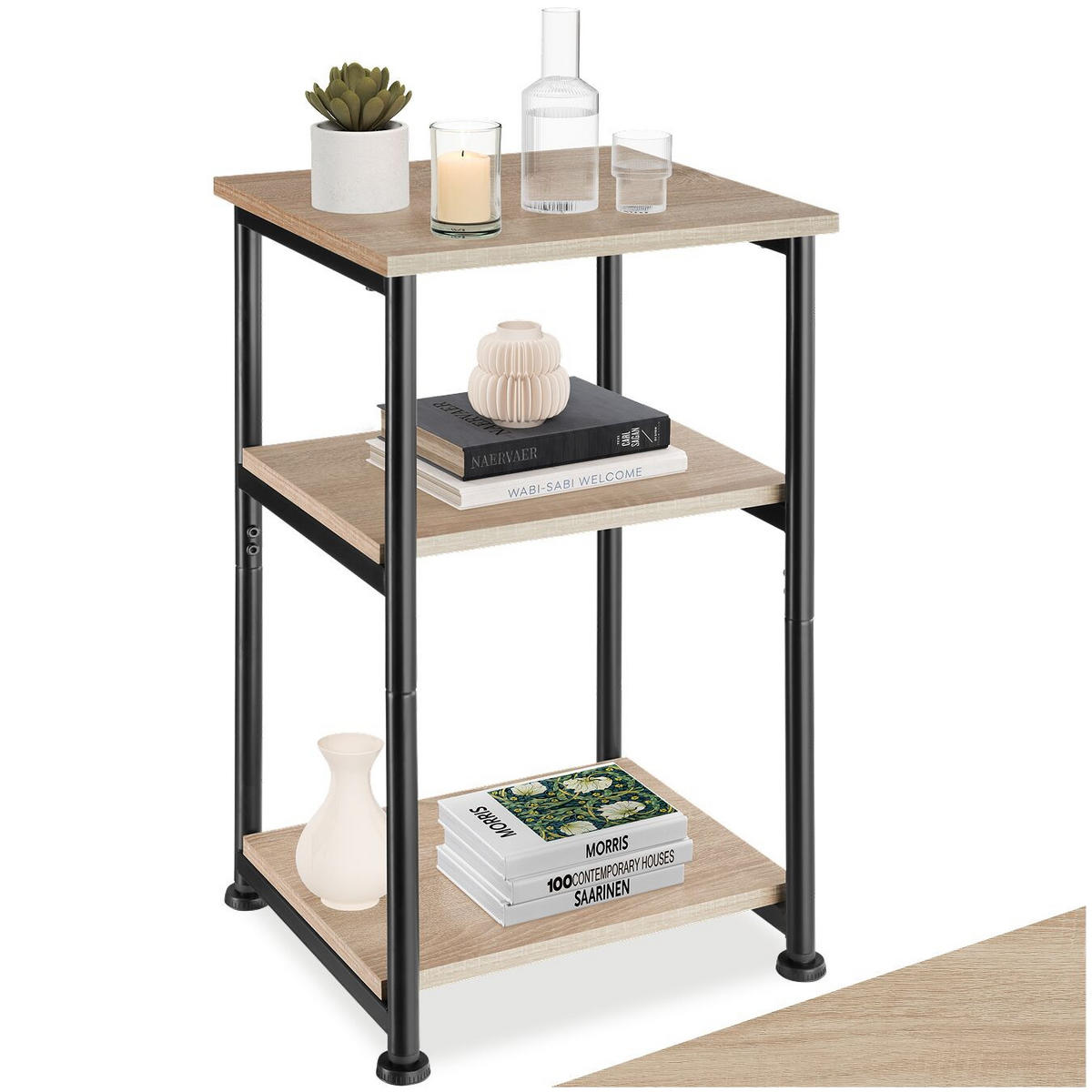 BEISTELLTISCH Memphis,34 x 30 x 59 cm,Industrial Holz hell, Eiche Sonoma - Naturfarben, Holzwerkstoff (30/34/59cm) - tectake