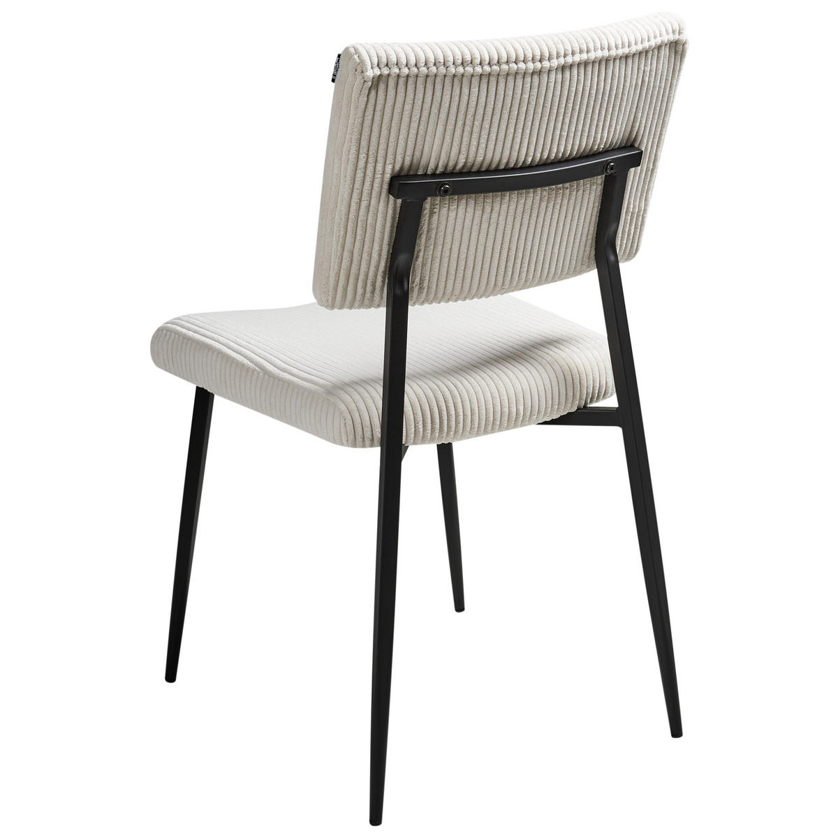 ESSZIMMERSTUHL 2er-Set Cremeweiß Sturgis - Schwarz/Weiß, Textil (47/87/54cm) - Beliani