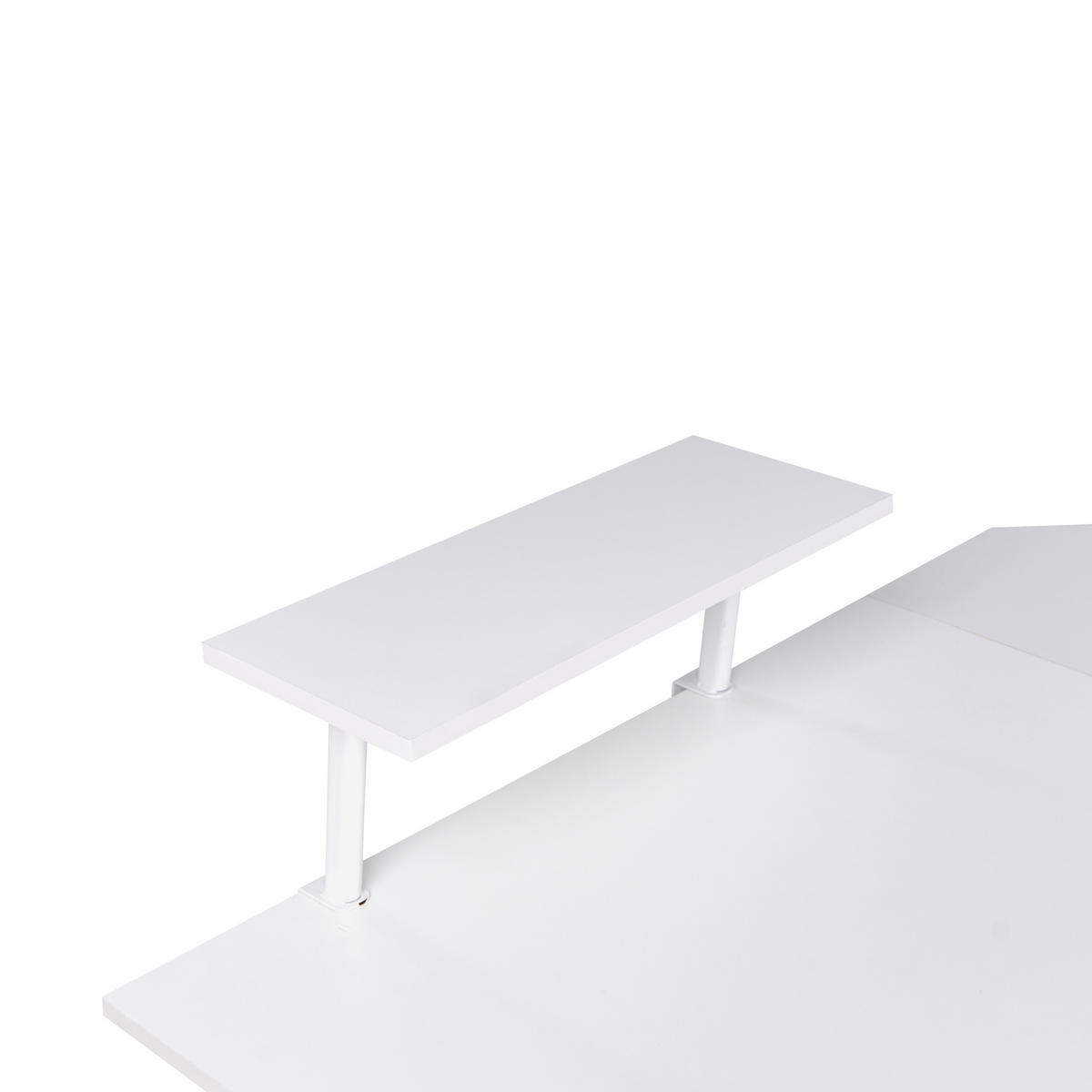 BIROU DE COLȚ alb 180/140 cm cu spațiu de depozitare Tacony - alb, compozit lemnos (140/180/94cm) - Beliani