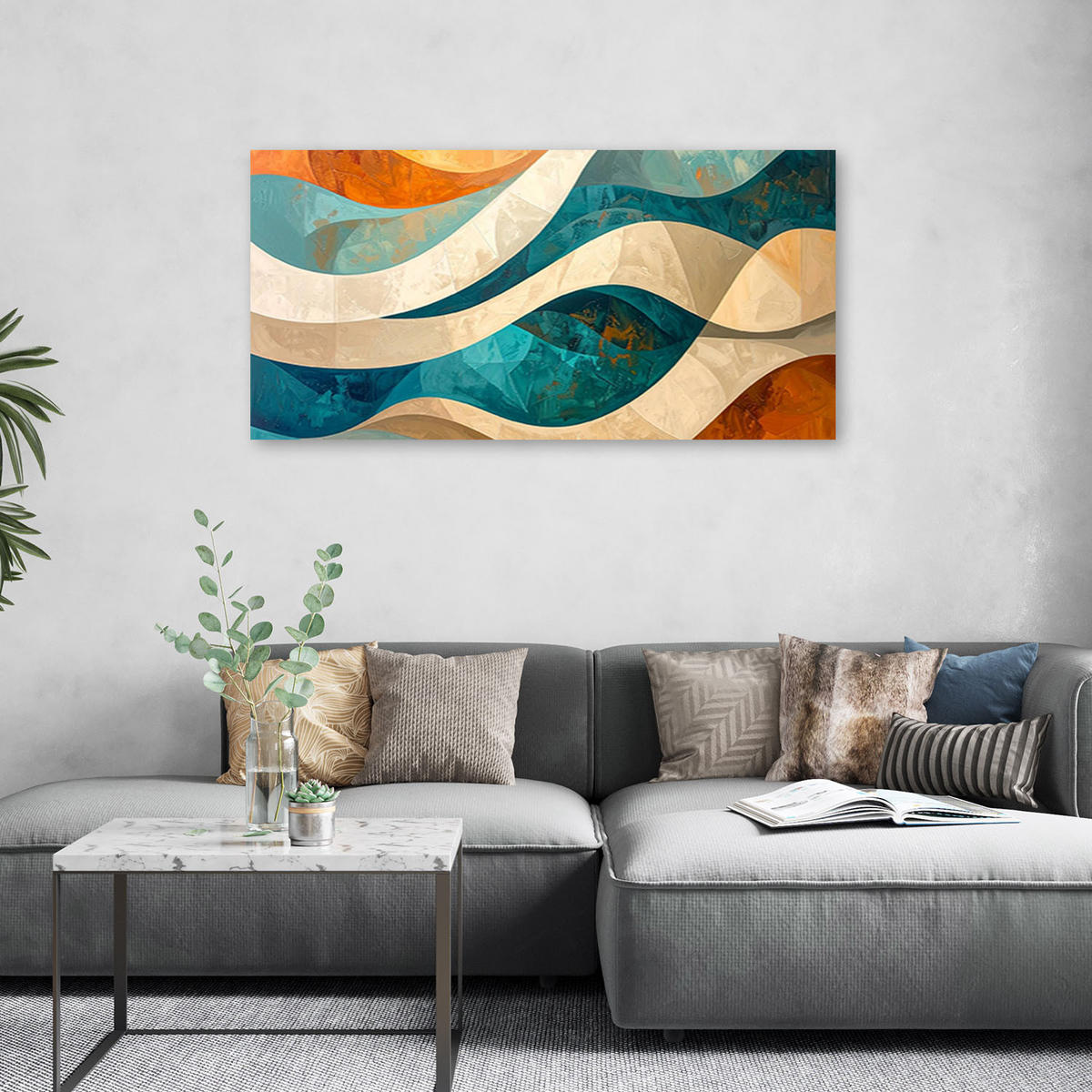 LEINWANDBILD 3D und geometrisch 100x50cm - Multicolor, Textil (100/50cm) - Feeby