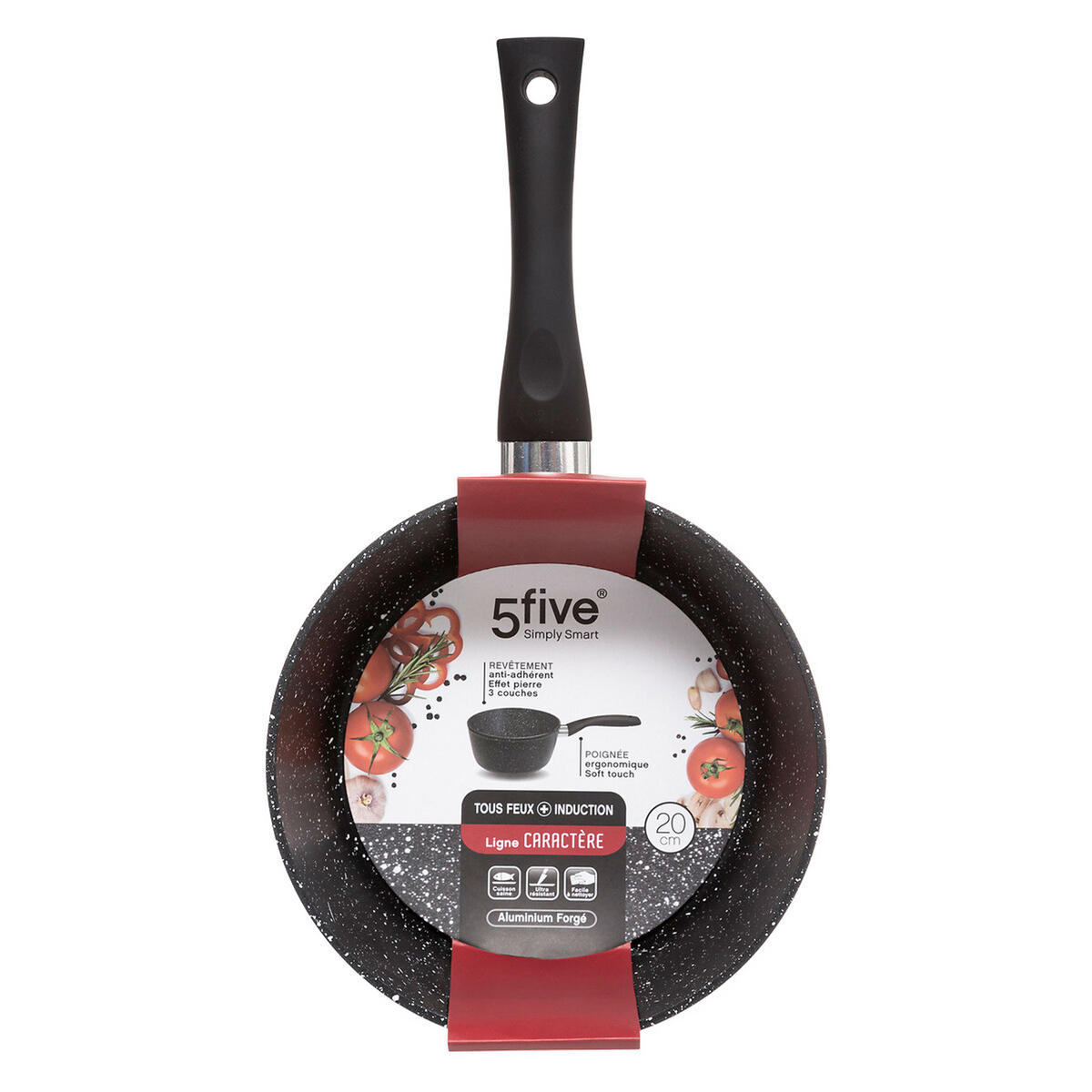 KASSEROLLE Caractere, Aluminium, Kunststoff, Schwarz, 20 cm - Schwarz, Metall (20.7/9.6/37.1cm) - 5five Simply Smart