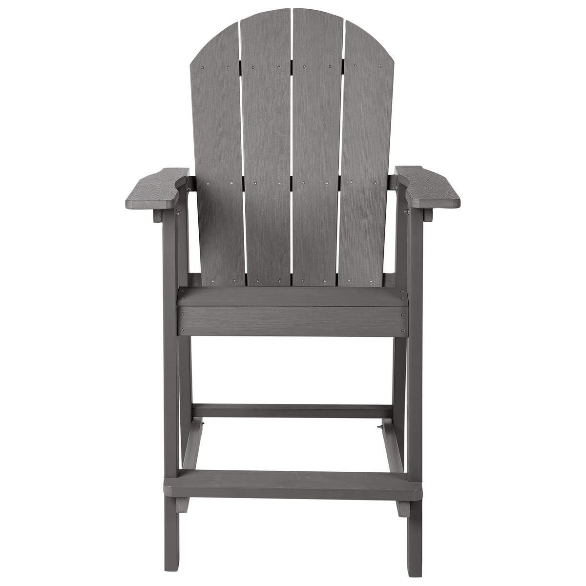 GARTEN-BARSTUHL Grau Adirondack - Grau, Kunststoff (58/124/71cm) - Beliani