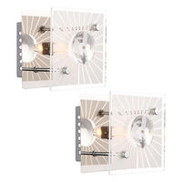 LED WANDLEUCHTE Metall Kristall Silber 2er Set - Silberfarben, Glas (11/10/11cm) - Globo Lighting