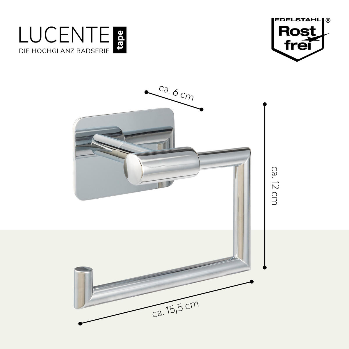 TOILETTENPAPIERHALTER LUCENTE TAPE - Chromfarben, Metall (15.5/12/6cm) - bremermann