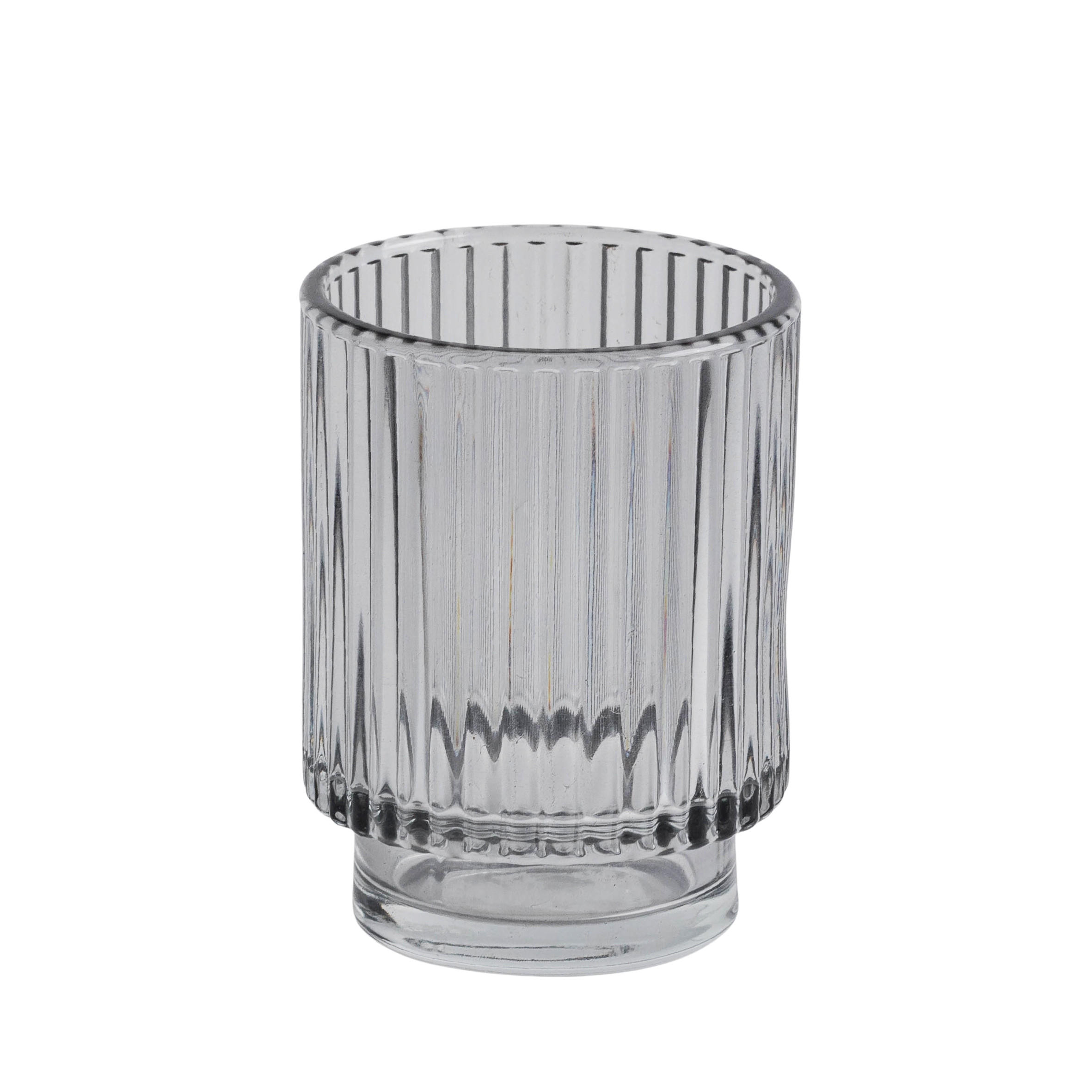 ZAHNPUTZBECHER Ryflos Grau - Grau, Glas (7/9.7/7cm) - home&you