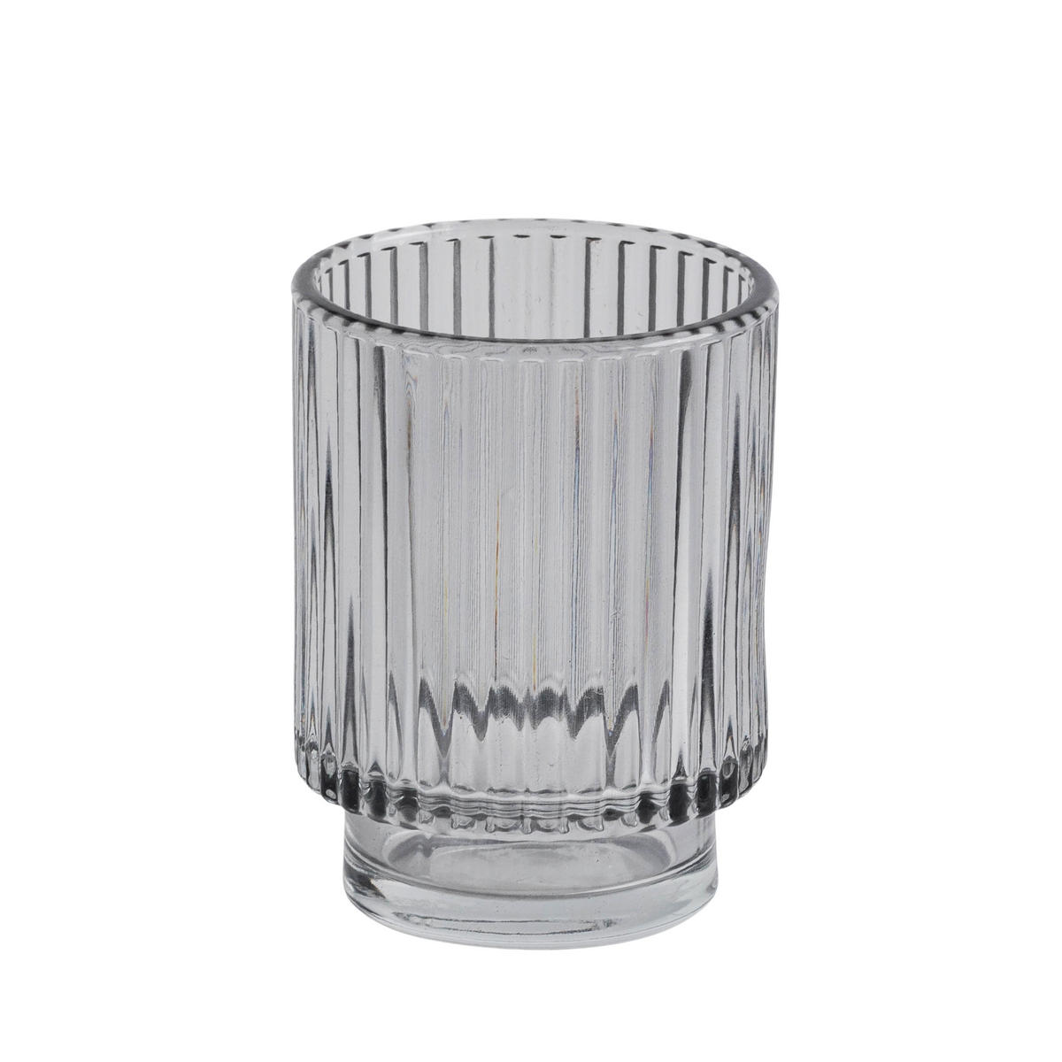 ZAHNPUTZBECHER Ryflos Grau - Grau, Glas (7/9.7/7cm) - home&you