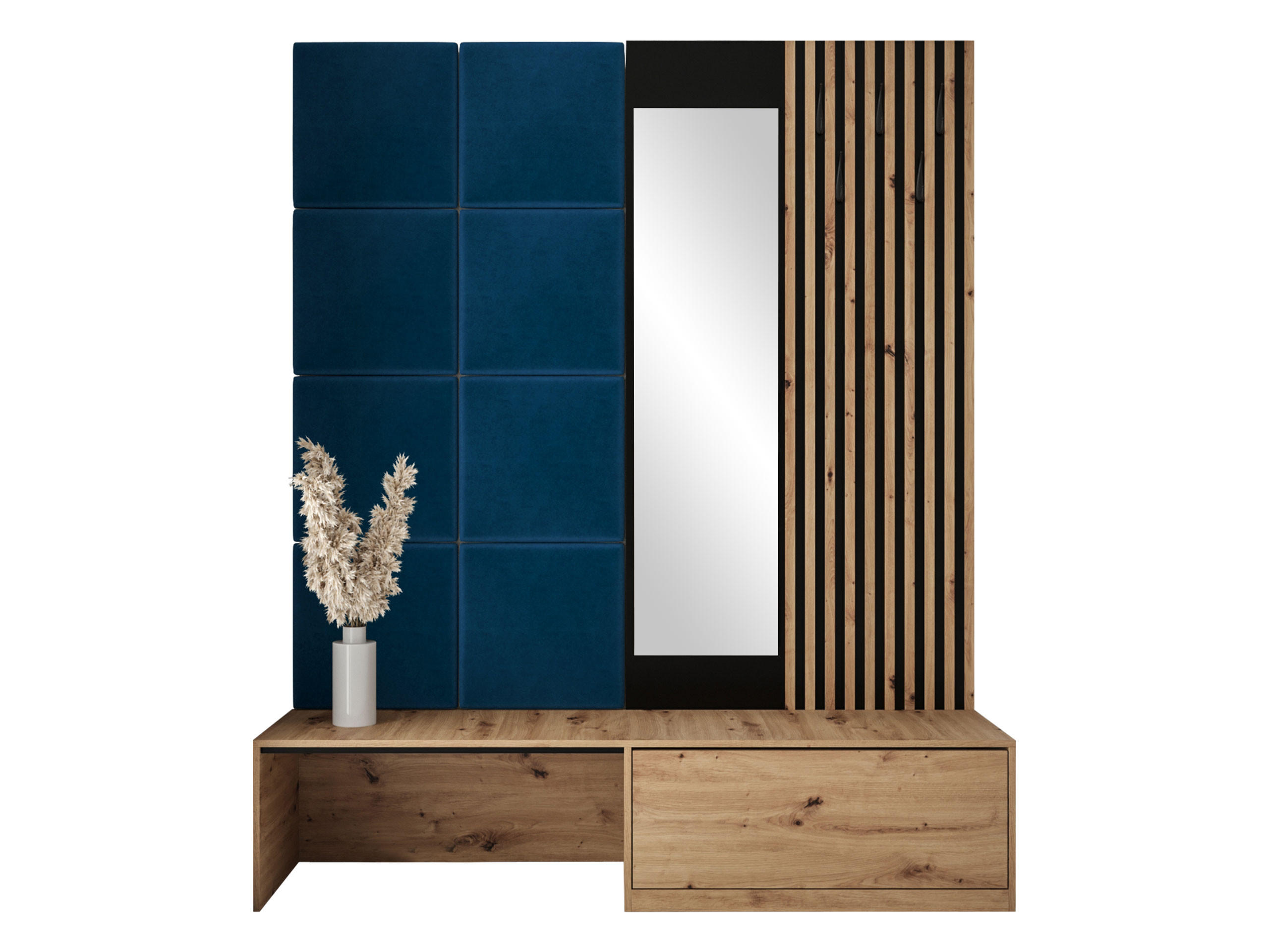 GARDEROBE Premium - Blau/Braun, Holzwerkstoff (172/205/42cm) - MIRJAN24