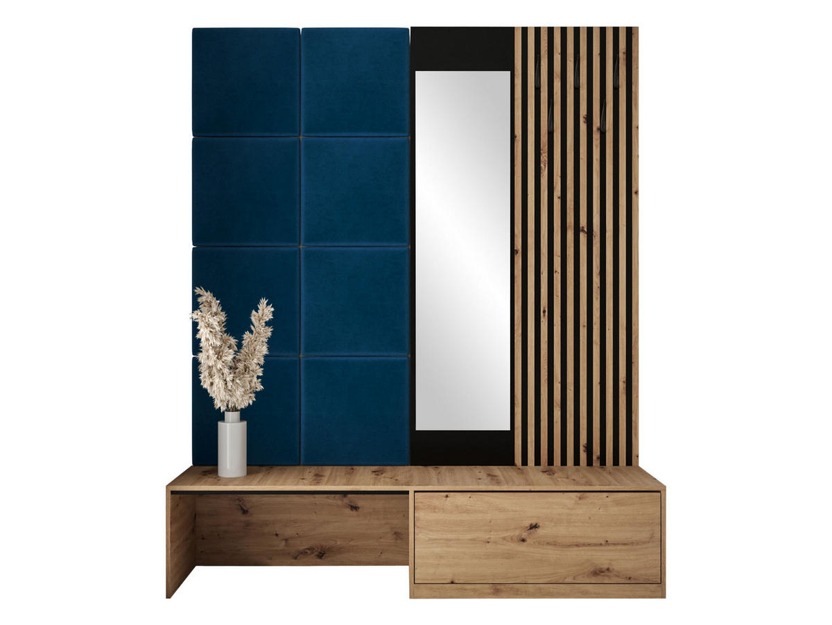 GARDEROBE Premium - Blau/Braun, Holzwerkstoff (172/205/42cm) - MIRJAN24