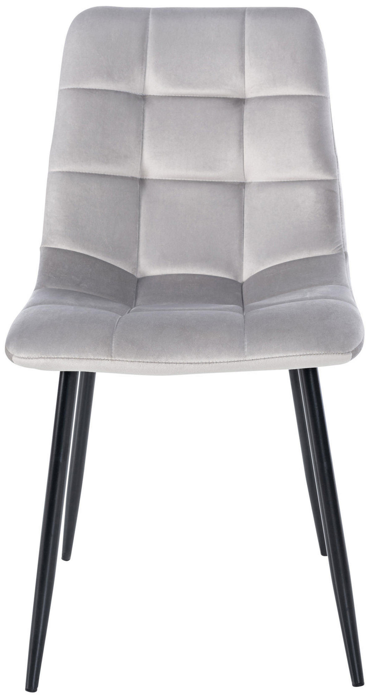 ESSZIMMERSTUHL Atina Samt, Gestell Metall Schwarz Grau - Schwarz/Grau, Textil/Metall (45/84/55cm) - TPFLiving