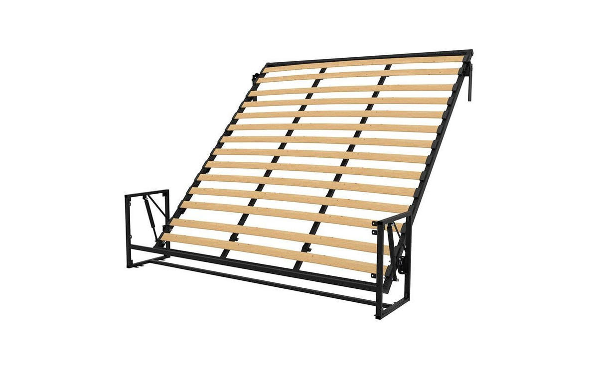 WANDBETT Morphy Classik Modulares SizeFlex- und TypeFlex-System - 192x200 Vertikal - Schwarz, Holz/Metall (192/200cm) - WallBedKing