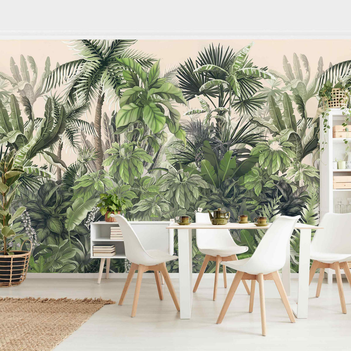 FOTOTAPETE Dschungelpflanzen in Grün 432/290 cm - Grün, Papier (432/290cm) - Bilderwelten