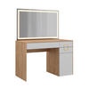 SCHMINKTISCH Adela Natural Rockford Hickory 115 cm mit LED-Spiegel - Weiß/Sonoma Eiche, Holzwerkstoff (115/76.4/55cm) - Vicco