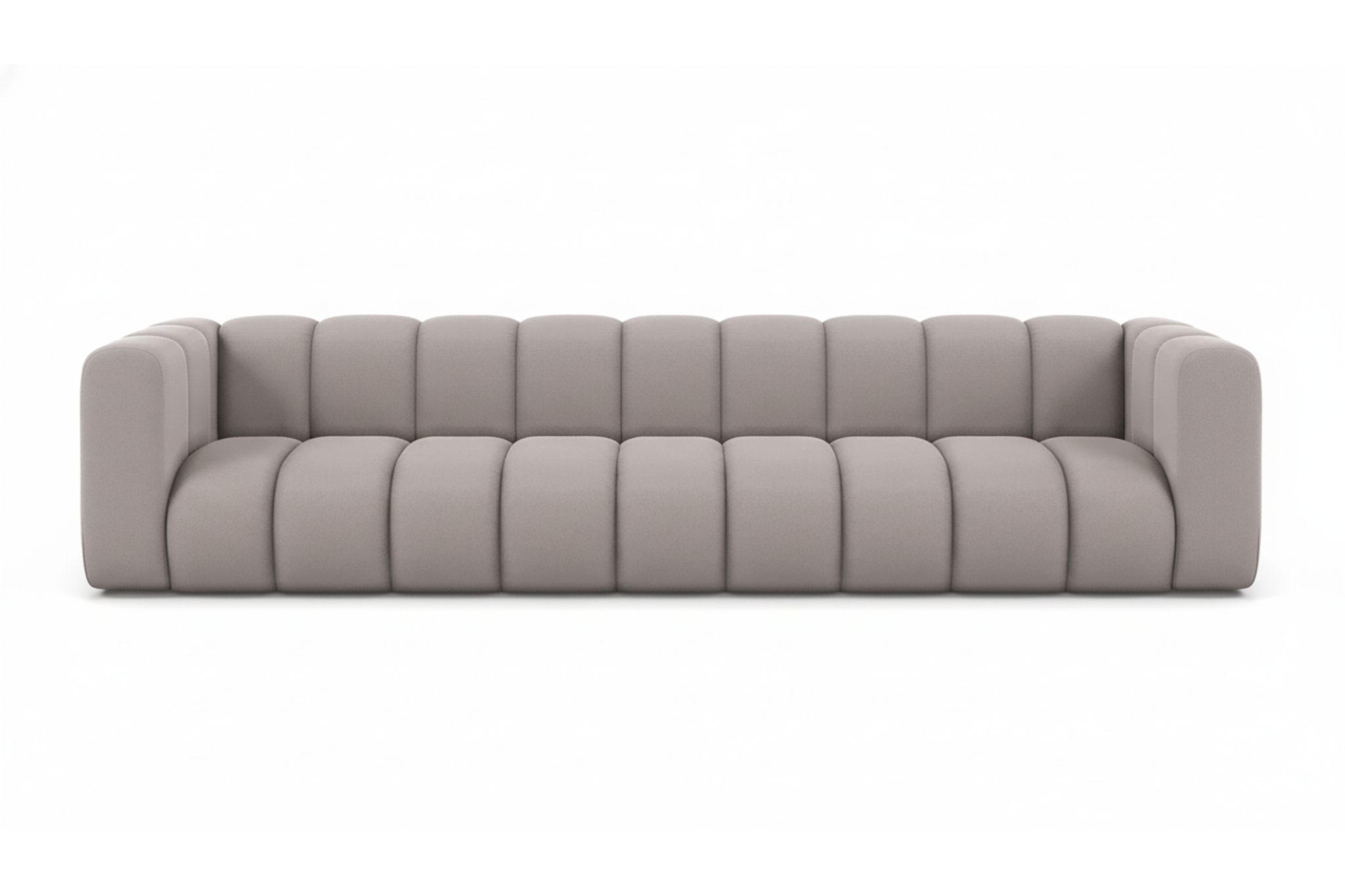 COUCH, Fünfsitzer-Sofa Grand, Veloursstoff Salvador, Grau - Grau, Holz (314/70/87cm) - Kaiser Möbel