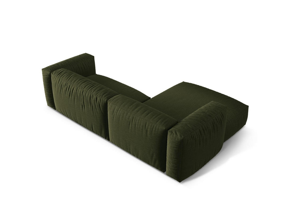 ECKSOFA modular links Martina aus strukturiertem Stoff grün 2 Sitzplätze - Grün, Textil (176/283cm) - Micadoni