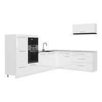 KUHINJA U OBLIKU SLOVA L Fame-Line, Sjajna Bijela /Bijela, 327 x 227 cm, RP Mramor - bijela/bijela visoki sjaj, drvni materijal (327/153.6/60cm) - Vicco