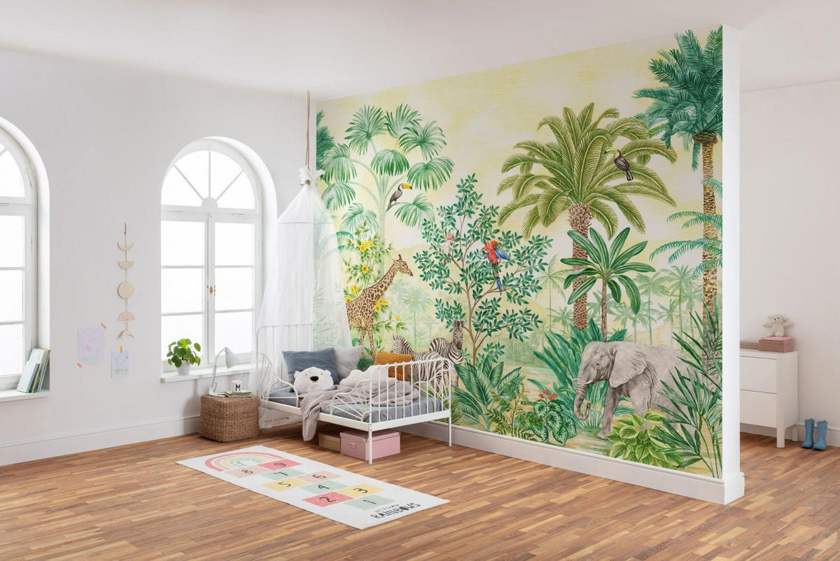 FOTOTAPETE Dschungelabenteuer 350 x 280 cm - Grün, Papier (350/280cm) - Sanders & Sanders