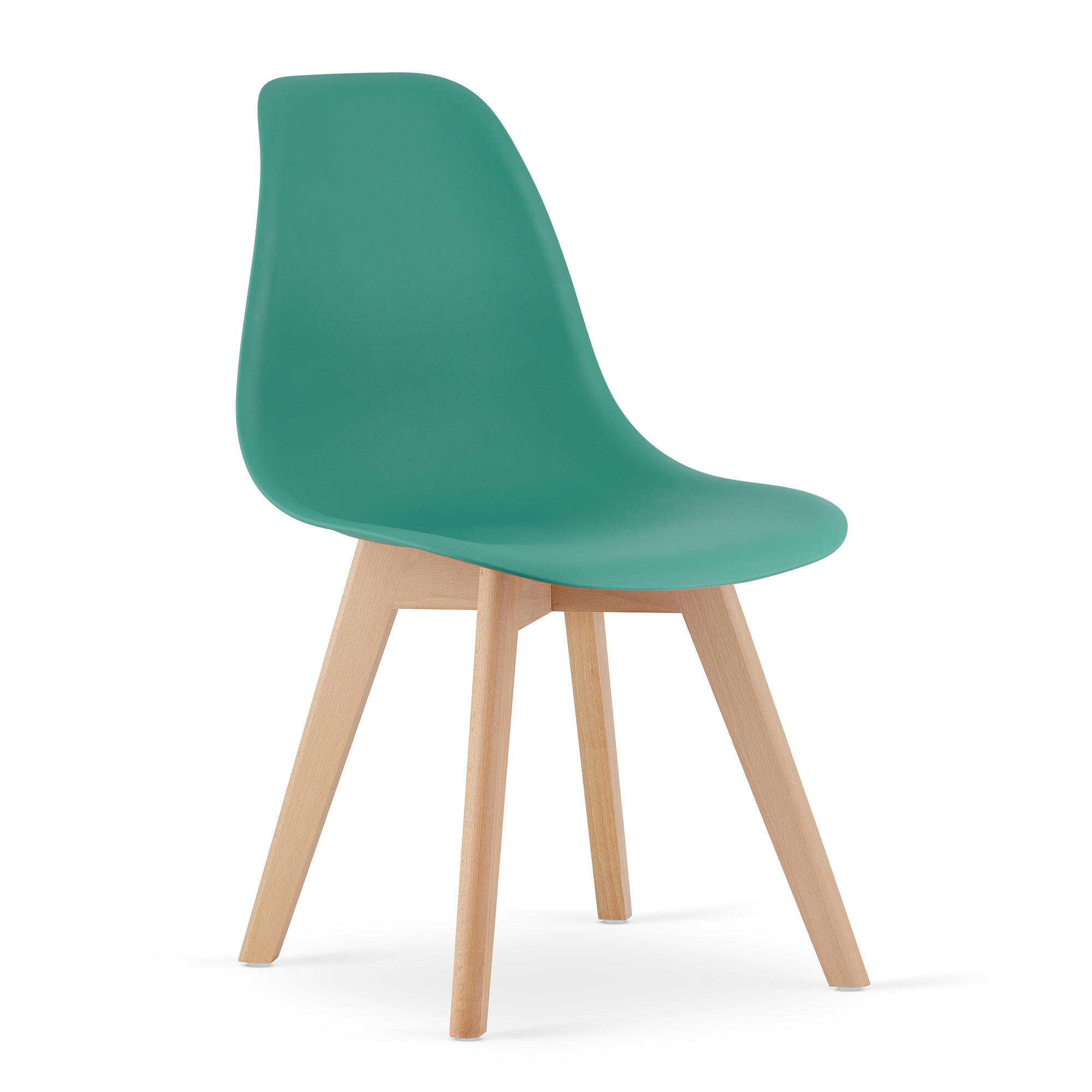 ESSZIMMERSTUHL KITO grüner Sitz, natürliche Beine - Naturfarben/Grün, Kunststoff (46/80/54.5cm) - Valora