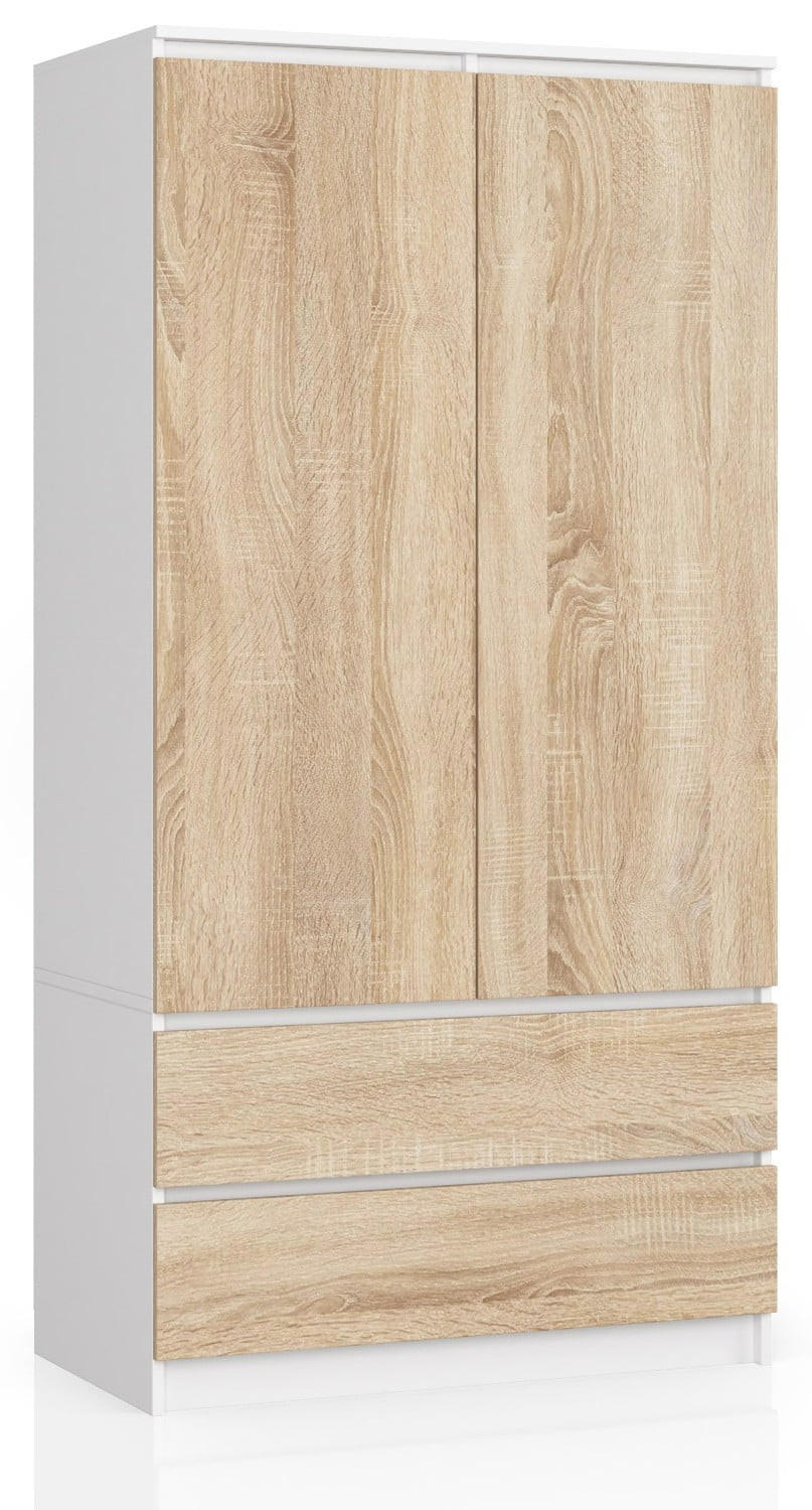 KLEIDERSCHRANK Weiß, Eiche Sonoma 180/90/51 - Weiß/Sonoma Eiche, Holzwerkstoff (90/180/51cm) - RAUMHIRSCH FURNITURE