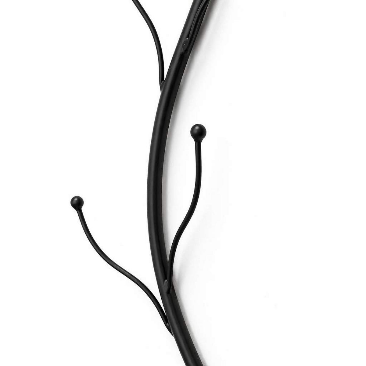DANDIBO Wandgarderobe Metall Schwarz 93861 Flora Garderobe Wand Garderobenhaken Flurgarderobe Kleiderhaken Hakenleiste - Schwarz, Metall (22/97/8cm) - DanDiBo