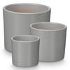 BLUMENTOPF Keramik 14/17/22 cm, 3er Set - Grau, Keramik (22/19/22cm) - Ibergarden
