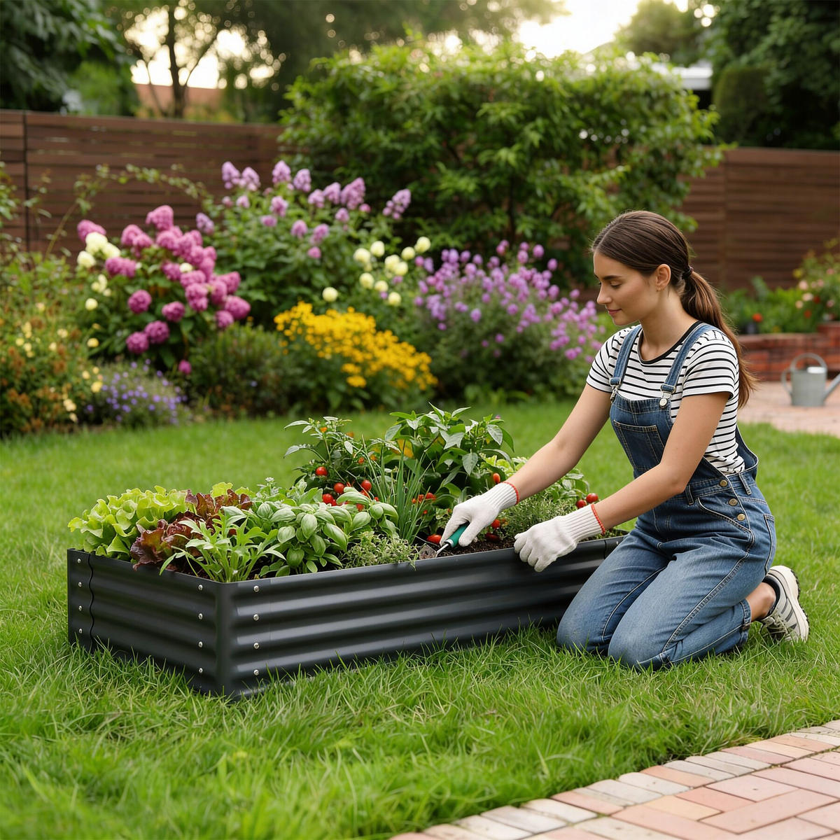 HOCHBEET Salvia, verzinkter Stahl, offener Boden, 120 x 60 x 30 cm, grau - Grau, Metall (60/30/120cm) - tectake