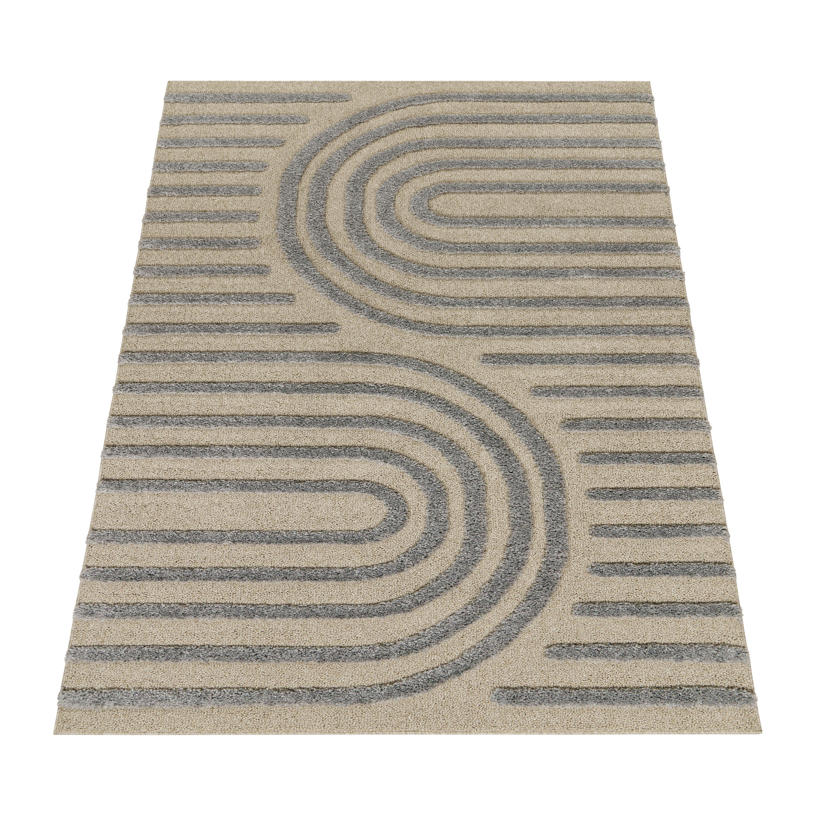 Paco Home Hochflorteppich Grau 120x160 cm