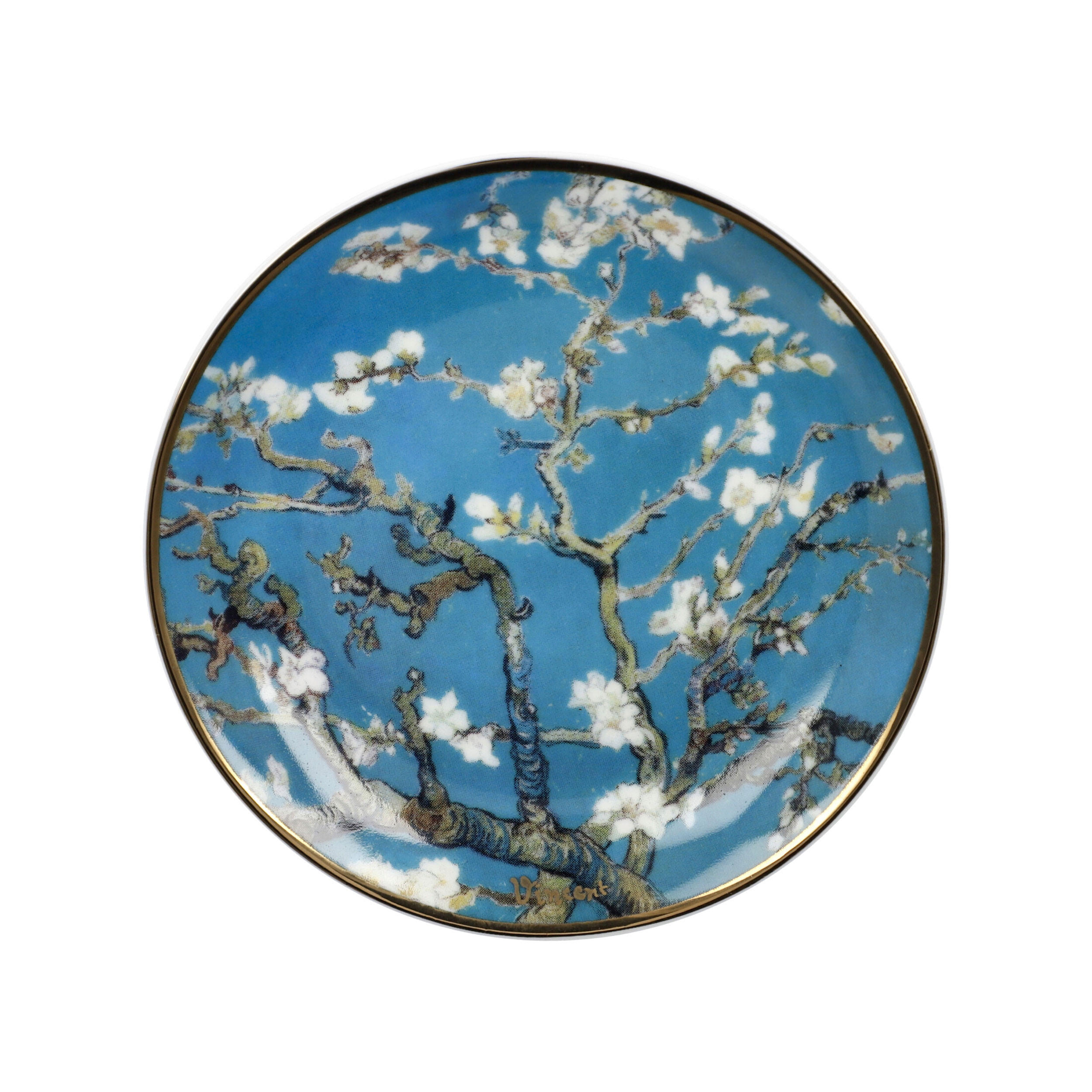 DEKOTELLER Vincent Van Gogh - Mandelbaum Blau, Dekoteller, Teller, Artis Orbis, Fine Bone China, 10 cm - Multicolor, Keramik (1cm) - Goebel