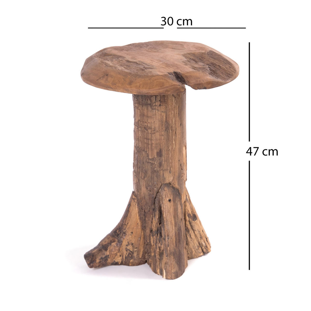 HOCKER Darwin Teak Wurzelholz naturfarben - Naturfarben, Holz (30/47/30cm) - DESIGN DELIGHTS