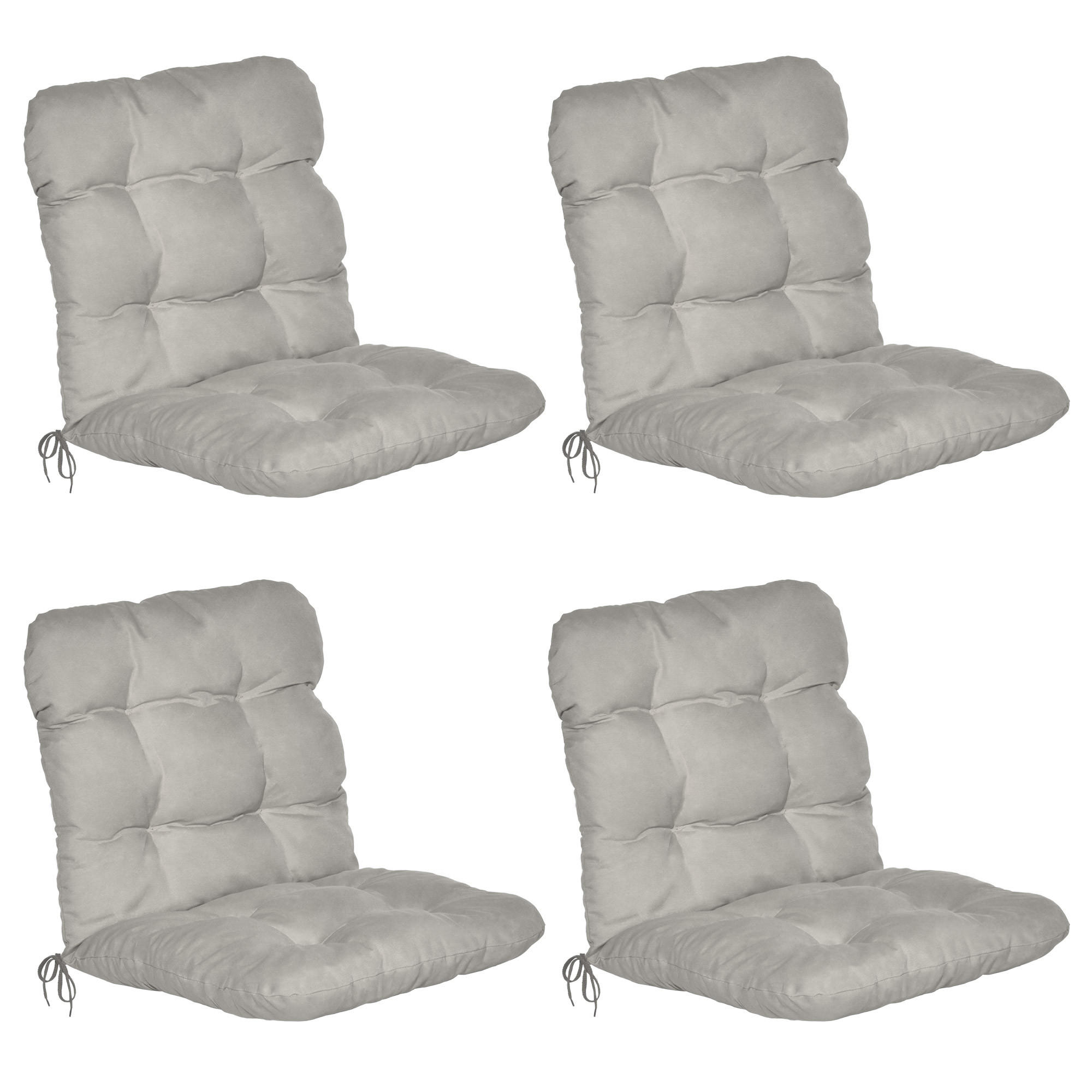 NIEDERLEHNERAUFLAGE Flair NL 100/50/8cm Hellgrau (4tlg) - Hellgrau, Textil (50/8/100cm) - Beautissu 