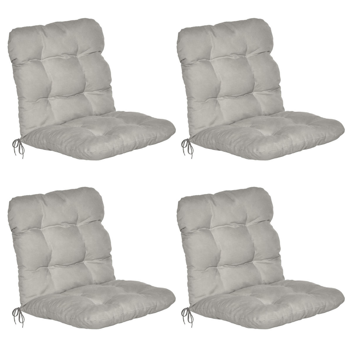 NIEDERLEHNERAUFLAGE Flair NL 100/50/8cm Hellgrau (4tlg) - Hellgrau, Textil (50/8/100cm) - Beautissu 