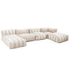 GARTENSOFA mit 5 Sitzplätzen, Beigefarbe - Beige, Textil - Oviala