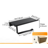 TOILETTENPAPIERHALTER，EDELSTAHL 304, Wandmontage. - Schwarz, Metall (10/7.5/18cm)