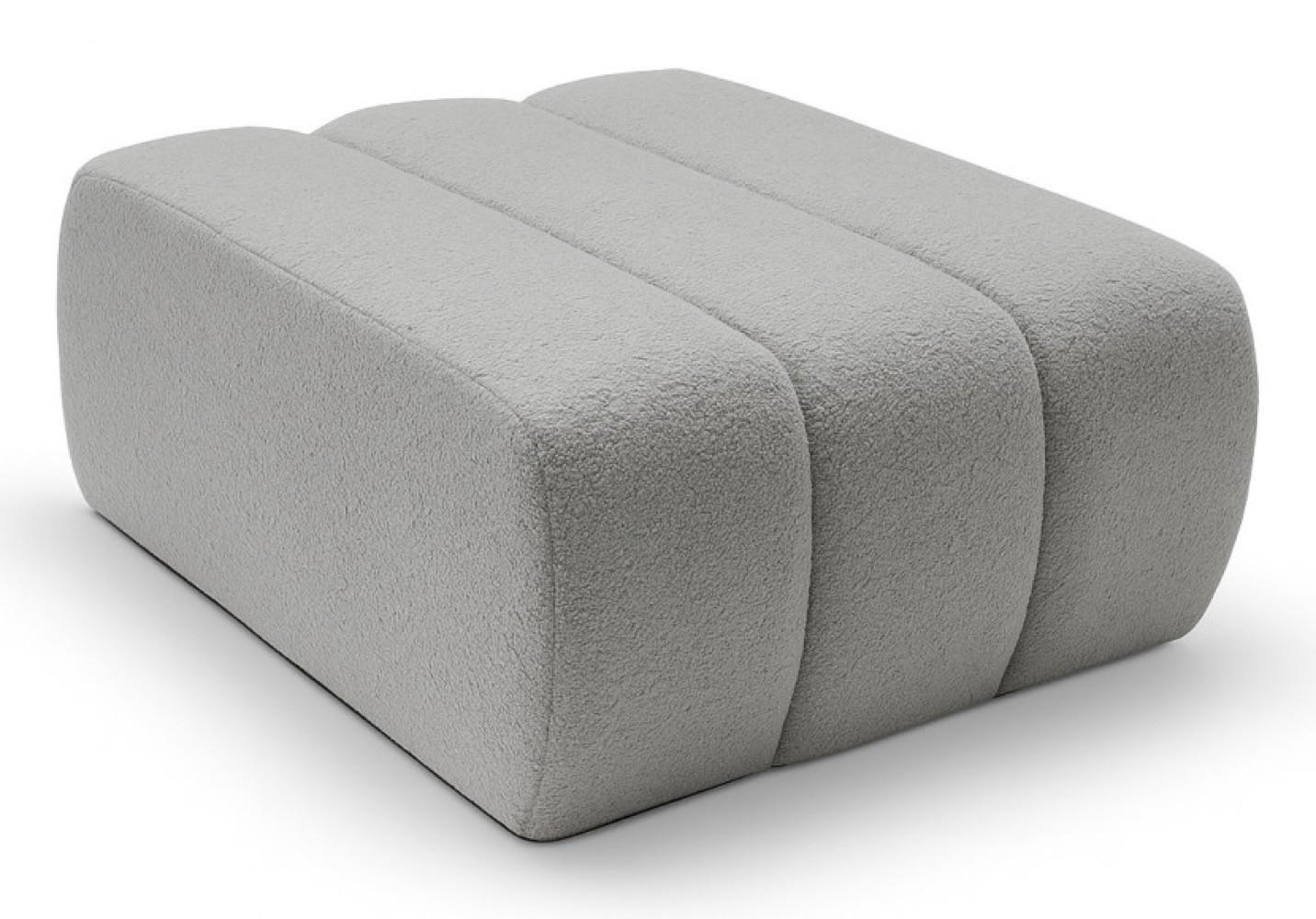 POUF Hellgrau ALOO Gepolstert Bouclé Lambi - Grau, Textil (82/41/75cm) - Sepro Meble