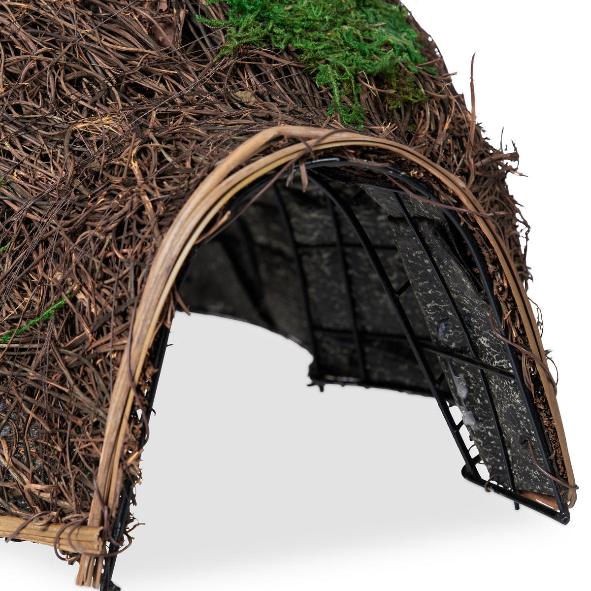 IGELHAUS - Dunkelbraun, Textil/Metall (32/21/48cm) - Relaxdays