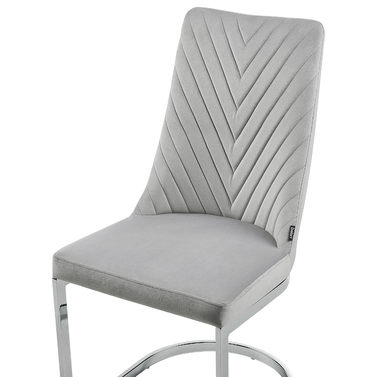 STUHL 2er-Set Samtstoff grau Altoona - Silberfarben/Grau, Textil (46/95/58cm) - Beliani