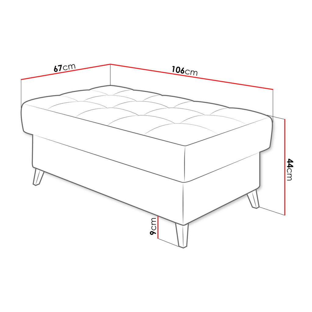 Thumbnail - Mirjan24 Polsterhocker, Dunkelgrün, Textil, Rechteckig, 106x44x67 cm, Wohnzimmer, Hocker, Sitzhocker