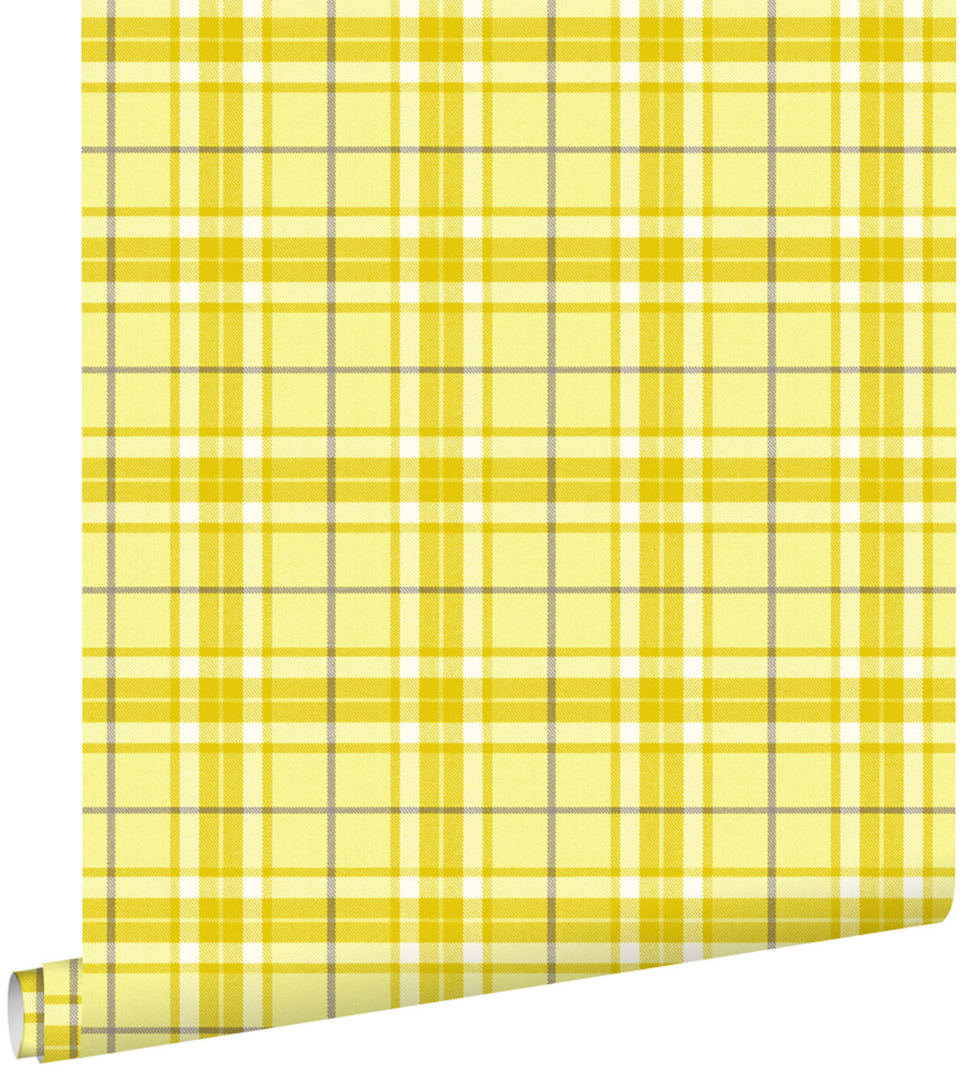 TAPETE Karomuster 53 cm x 10.05 m - Gelb, Papier (53/1000cm) - ESTAhome