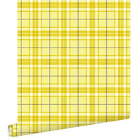 TAPETE Karomuster 53 cm x 10.05 m - Gelb, Papier (53/1000cm) - ESTAhome