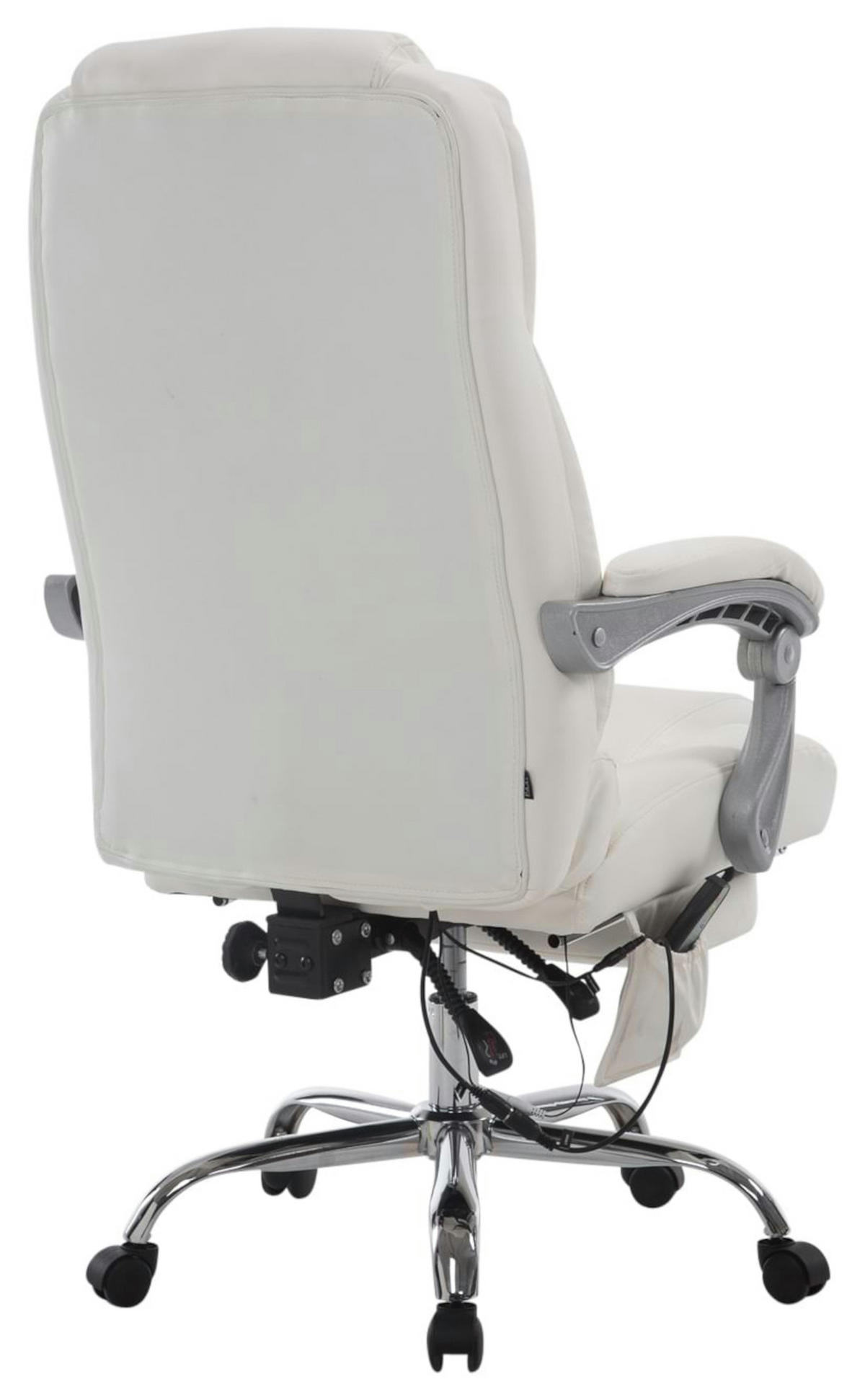BÜROSTUHL Pacira, Kunstleder mit Massagefunktion Weiß - Weiß, Textil/Metall (68/127/64cm) - TPFLiving