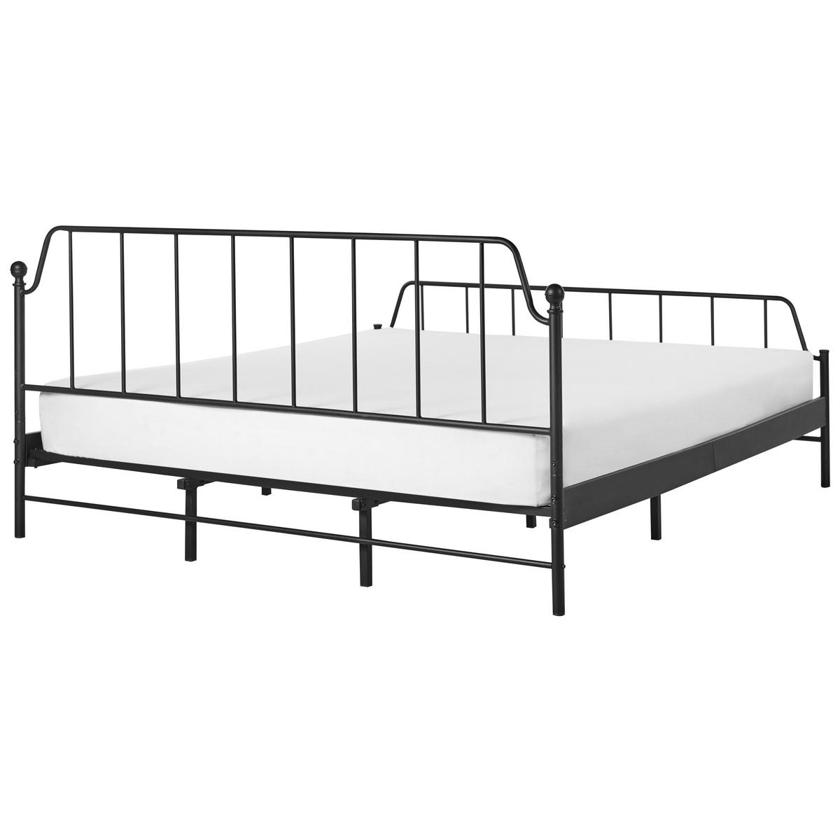BETT mit Lattenrost 180x200 cm Schwarz Mauressac - Schwarz, Metall (180/200cm) - Beliani