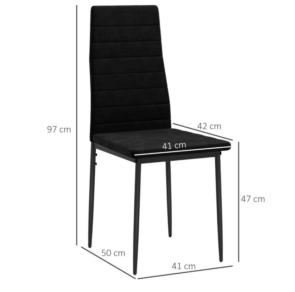 ESSZIMMERSTUHL 4er-Set armlos Schwarz Metall - Schwarz, Metall (41/97/54cm) - Meubliv