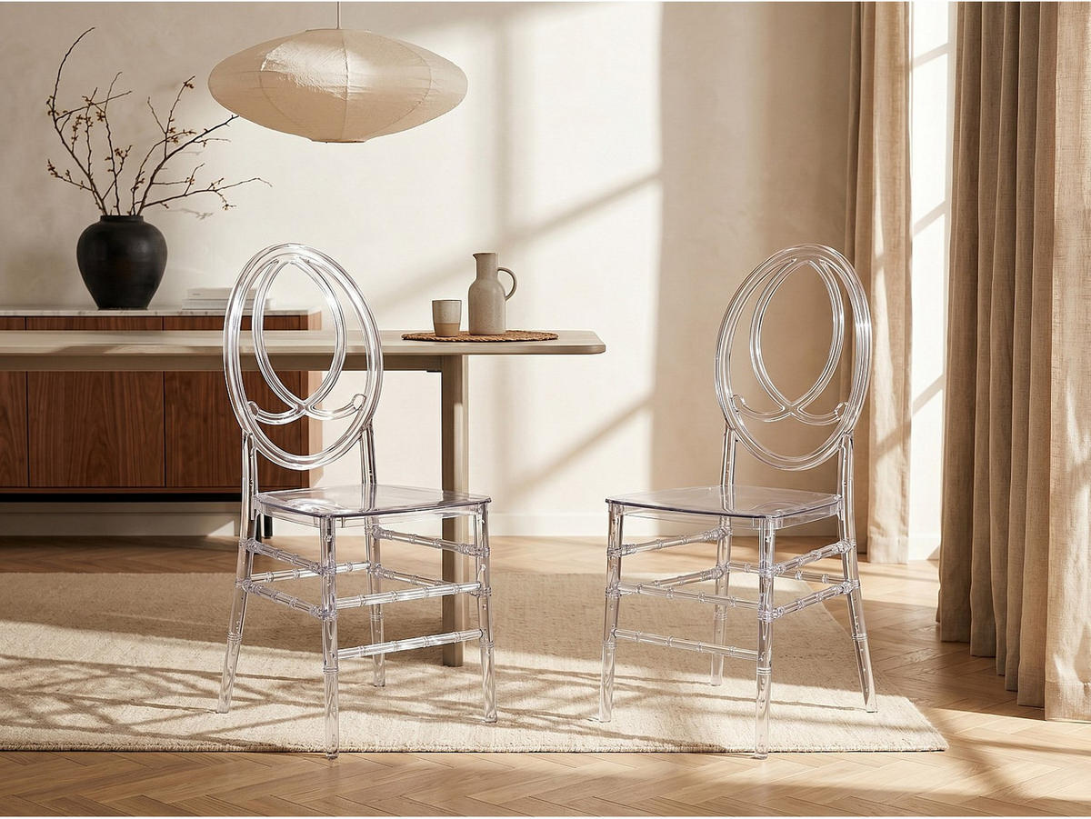 STUHL - 38.5 cm x 53 cm - Plastik - Transparent - AMALINE - Transparent, Kunststoff (38.5/91.5/53cm) - Vente-Unique