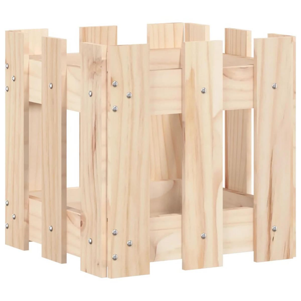 PFLANZKÜBEL Lattenzaun-Design 30x30x30 cm Massivholz Kiefer - Naturfarben, Holz (30/30/30cm)