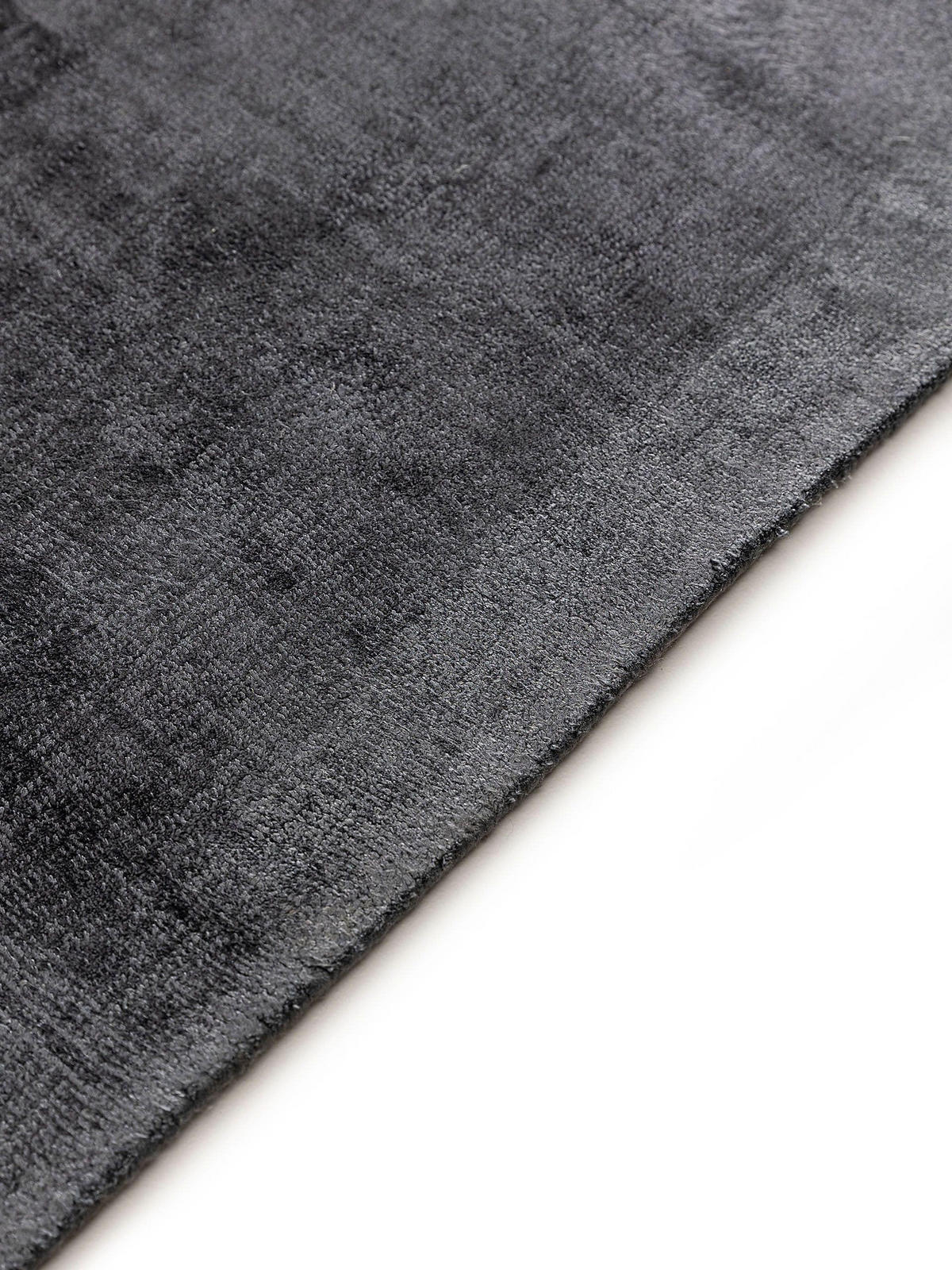 VISKOSETEPPICH Nova Dunkelgrau 120x170 cm - Dunkelgrau, Textil (120/170cm) - benuta Pure