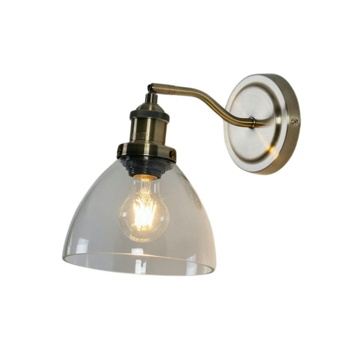 WANDLEUCHTE Flavia, Messing und Weiß, 25cm - Messingfarben, Glas (29/25/25cm) - KOSILUM