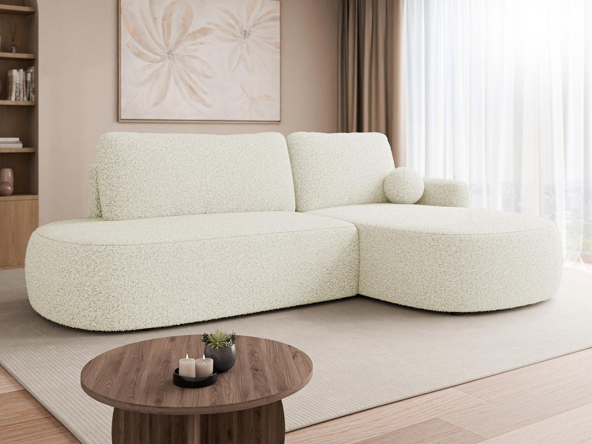 ECKSOFA Loridu O, Seite: Rechts - Schwarz/Naturfarben, Holz/Kunststoff (274/174cm) - MIRJAN24