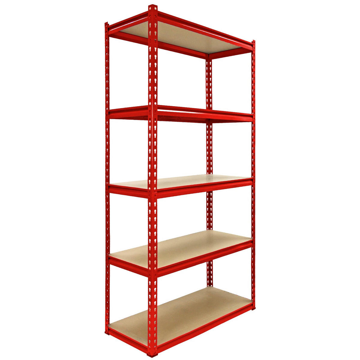 LAGERREGAL Z-Rax 4x & 1x Eckregal 90cm im Set - Rot - Rot, Metall (90/180/45cm)