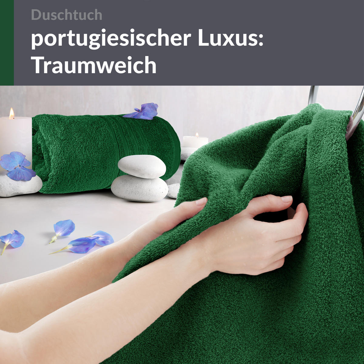 DUSCHTUCH London Tannen Grün 2er Set 70x140 - Waldgrün, Textil (70/140cm) - Lashuma