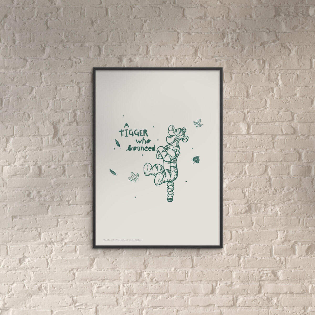POSTER mit Rahmen Disney - Disney's Tigger Joyful Bounce - Beige/Schwarz, Holz/Papier (30/40cm) - Poster&Frame