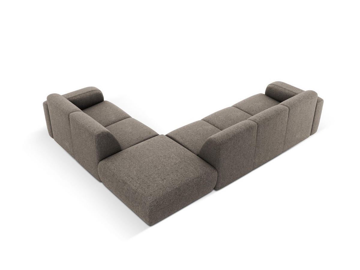 ECKSOFA rechts Molino aus Chenille-Stoff grau 6 Sitzplätze - Grau, Textil (250/315cm) - Micadoni